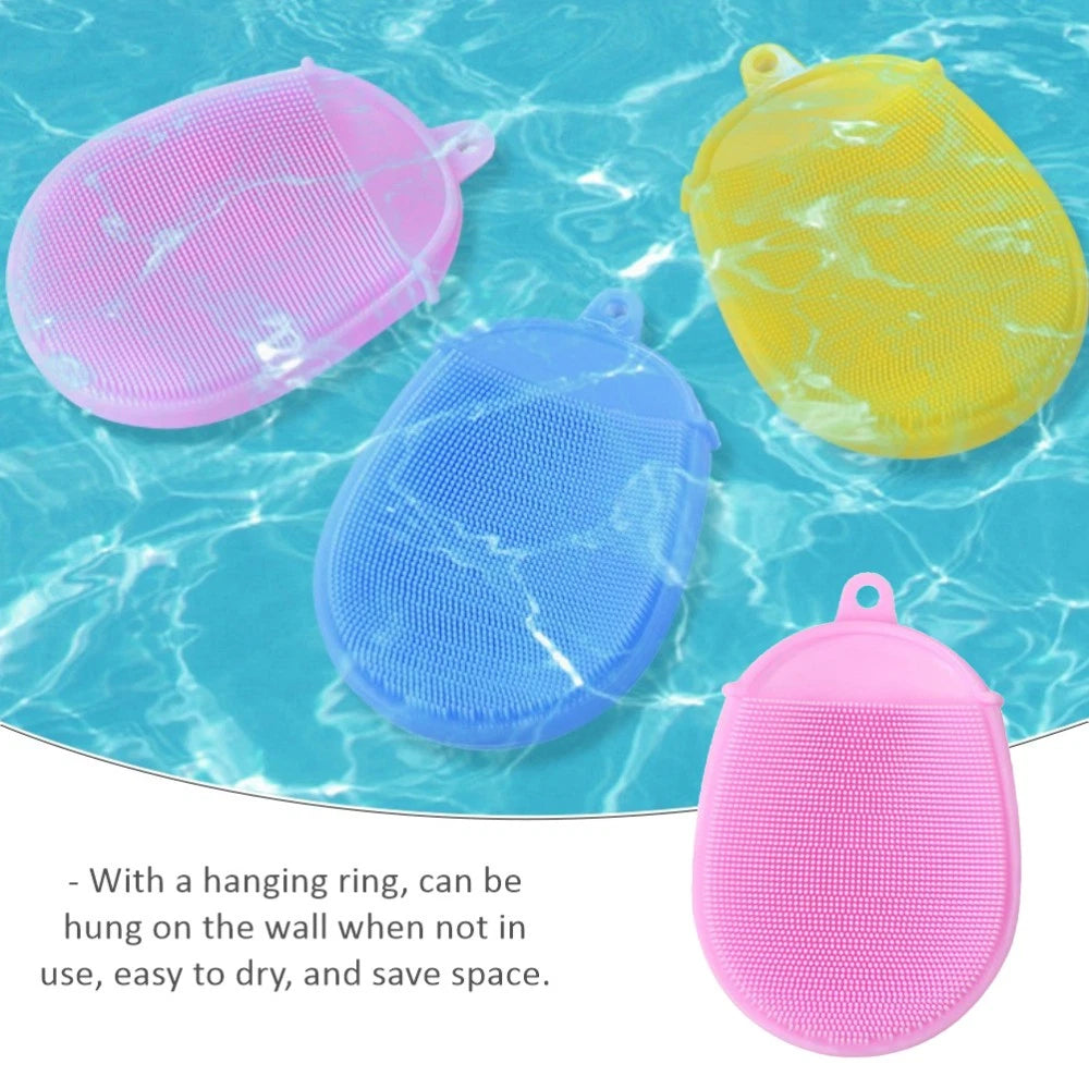 3pcs Baby Silicone Bath Scrub Massage Brush Children Bath Care Supplies