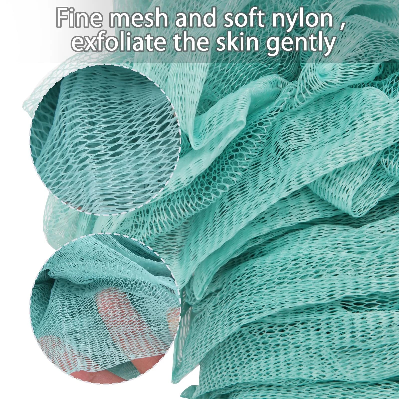 2 Pack Loofah on a Stick Back Scrubber Shower Bath Brush with Long Handle