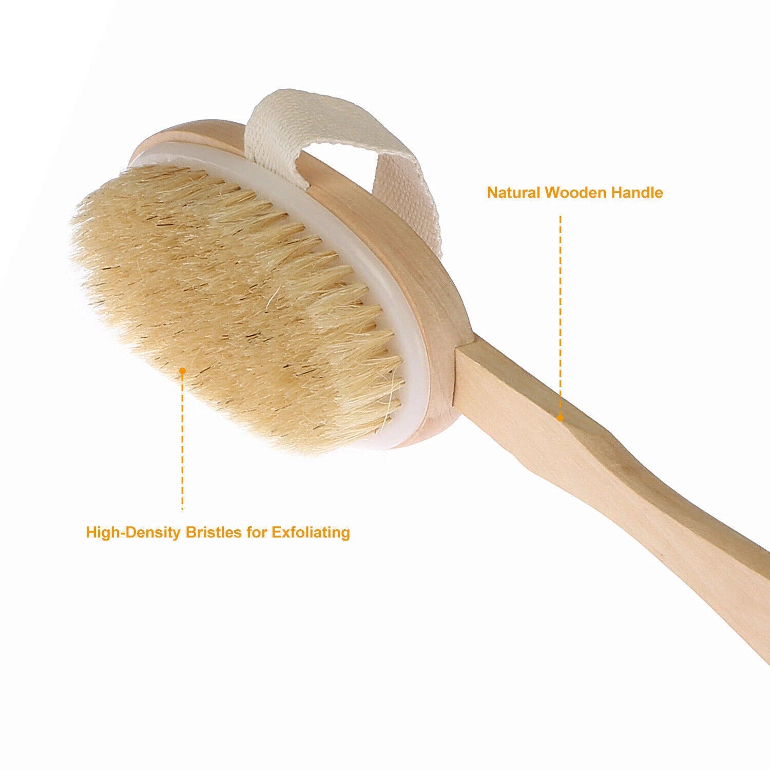 15inch Long Handle Wooden Back Scrubber Body Shower Spa Bath Exfoliating Brush