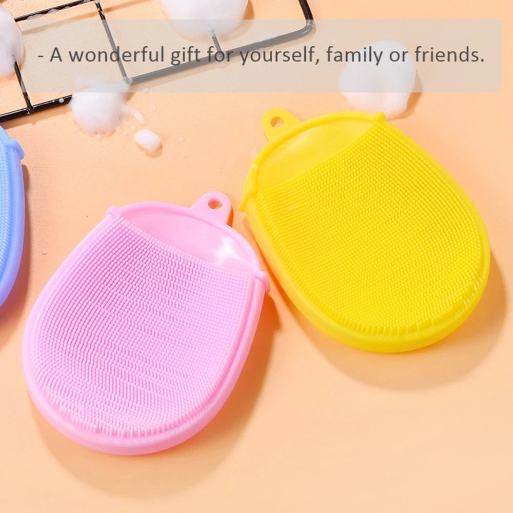 3pcs Baby Silicone Bath Scrub Massage Brush Children Bath Care Supplies
