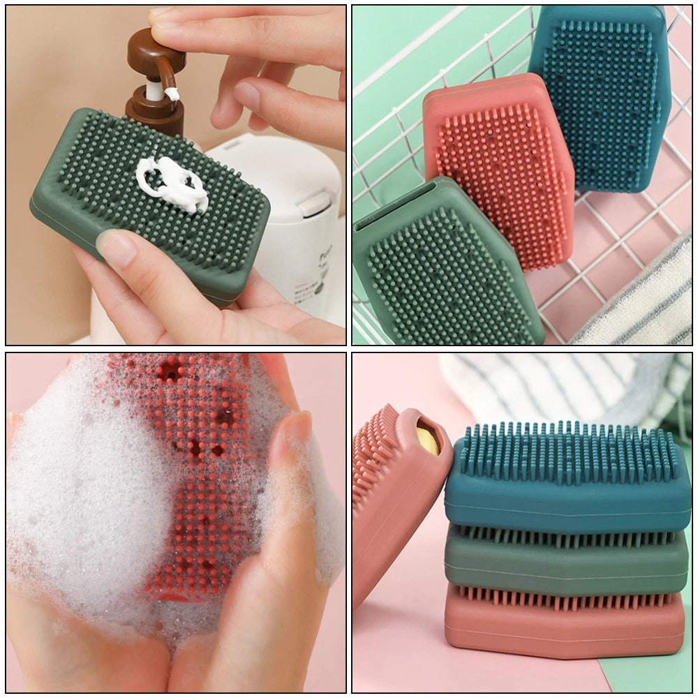 3 Pcs Silicone Bath Brush Man Bathing Brushes Exfoliator Cleaning Tools