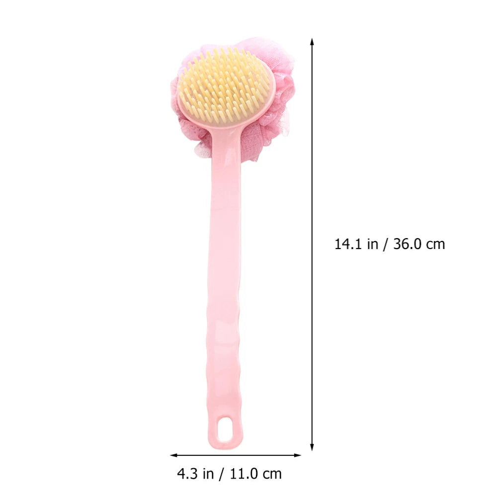 2 Pcs Back Rub Bath Brush Elderly Body Shower Scrubber Exfoliator Washing for