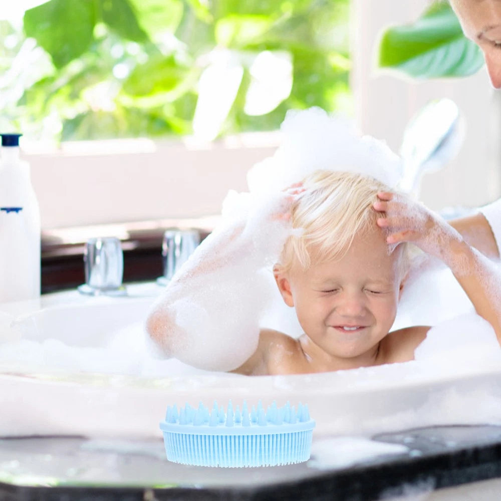 2 Pcs Bath Brush Baby Man Body Brushes for Shower Silicone Scrubber with Handle