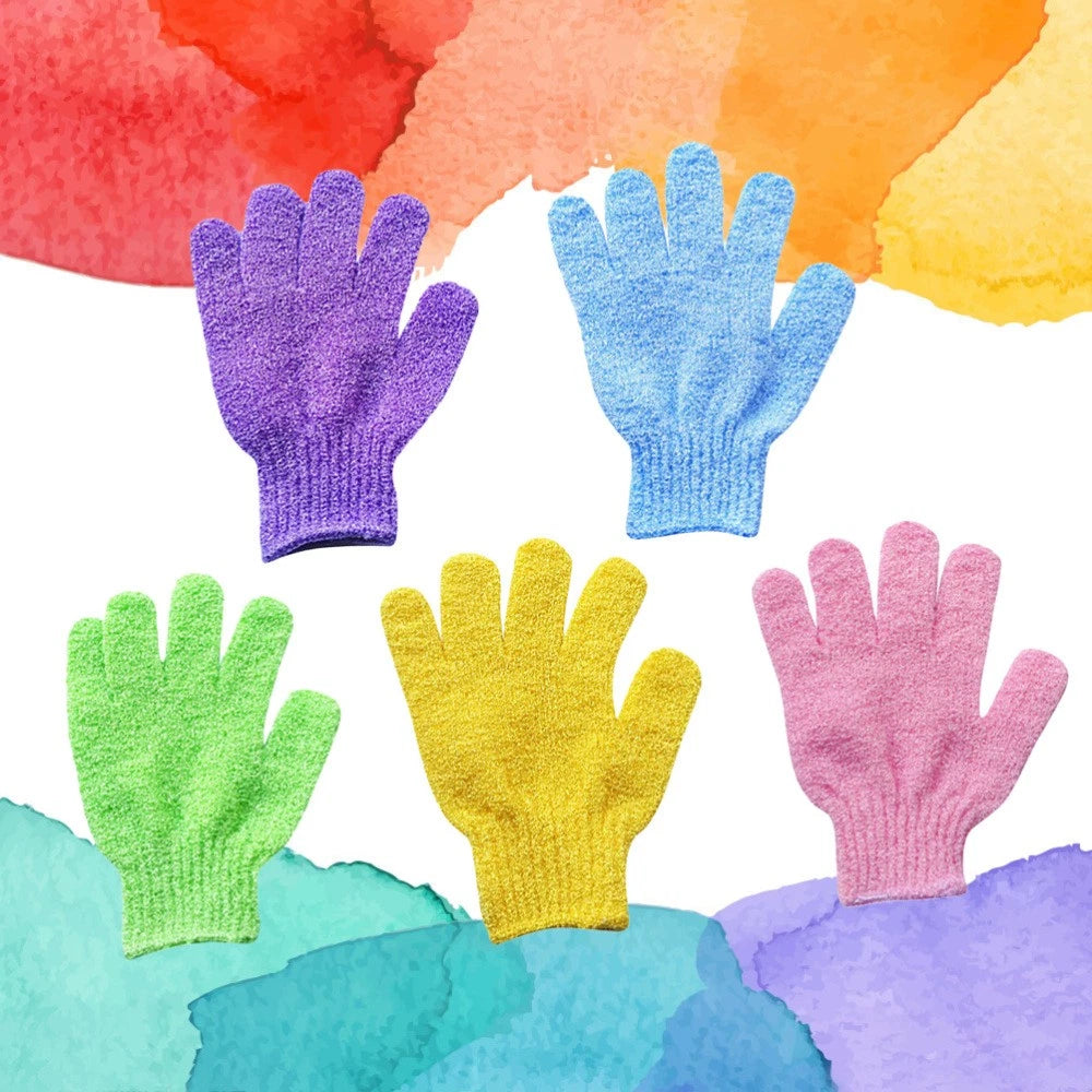 5 Pairs Bath Gloves Shower Sauna Scrubber Exfoliation Cleaning Exfoliating