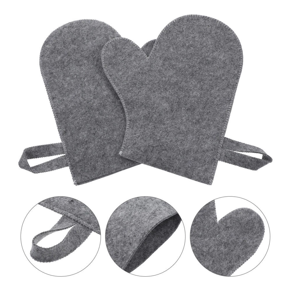 2Pcs Body Scrub Spa Mitt Glove Felt Sauna Gloves Scrubber Fashion