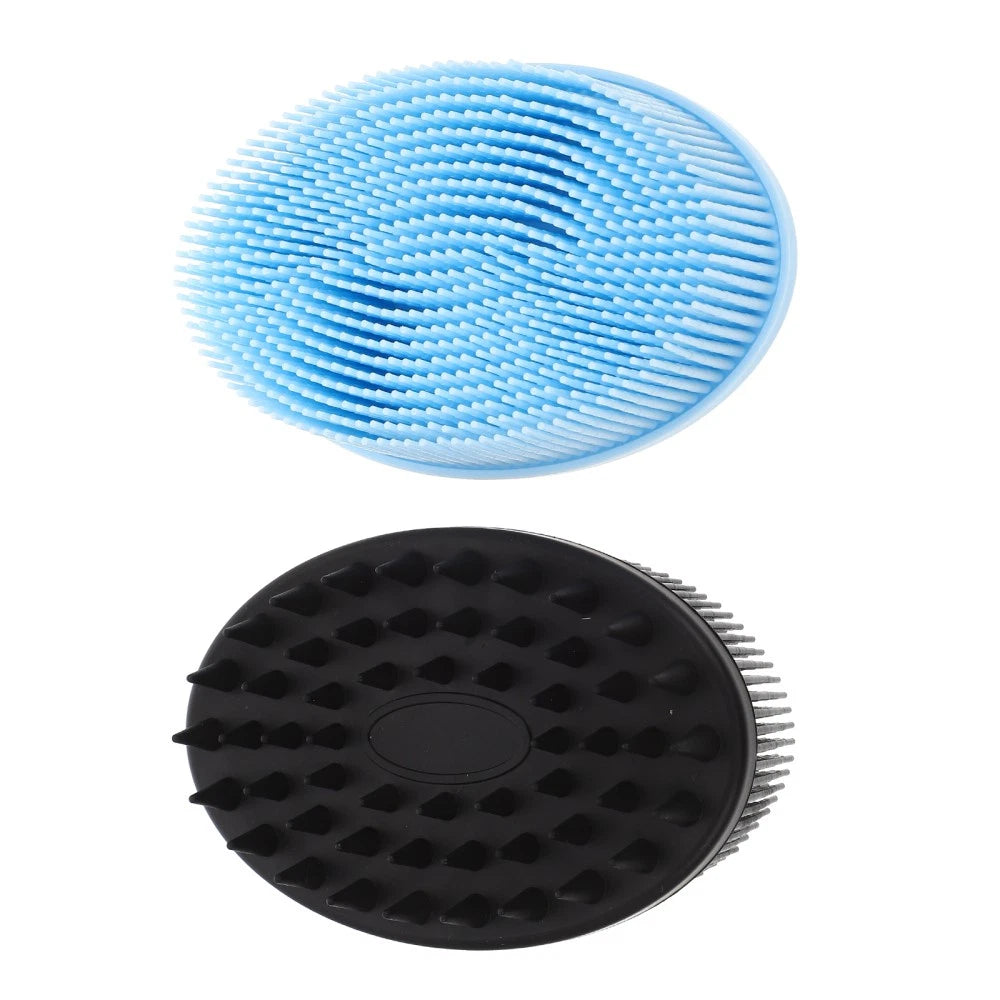 2 Pcs Bath Brush Removable Silicone Body Scrubber Shower