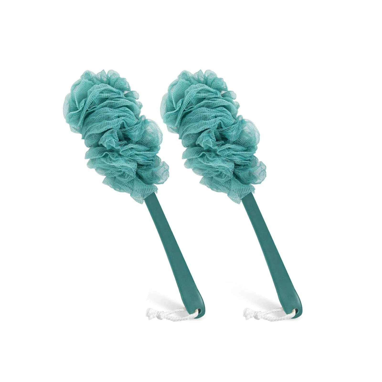 2 Pack Loofah on a Stick Back Scrubber Shower Bath Brush with Long Handle