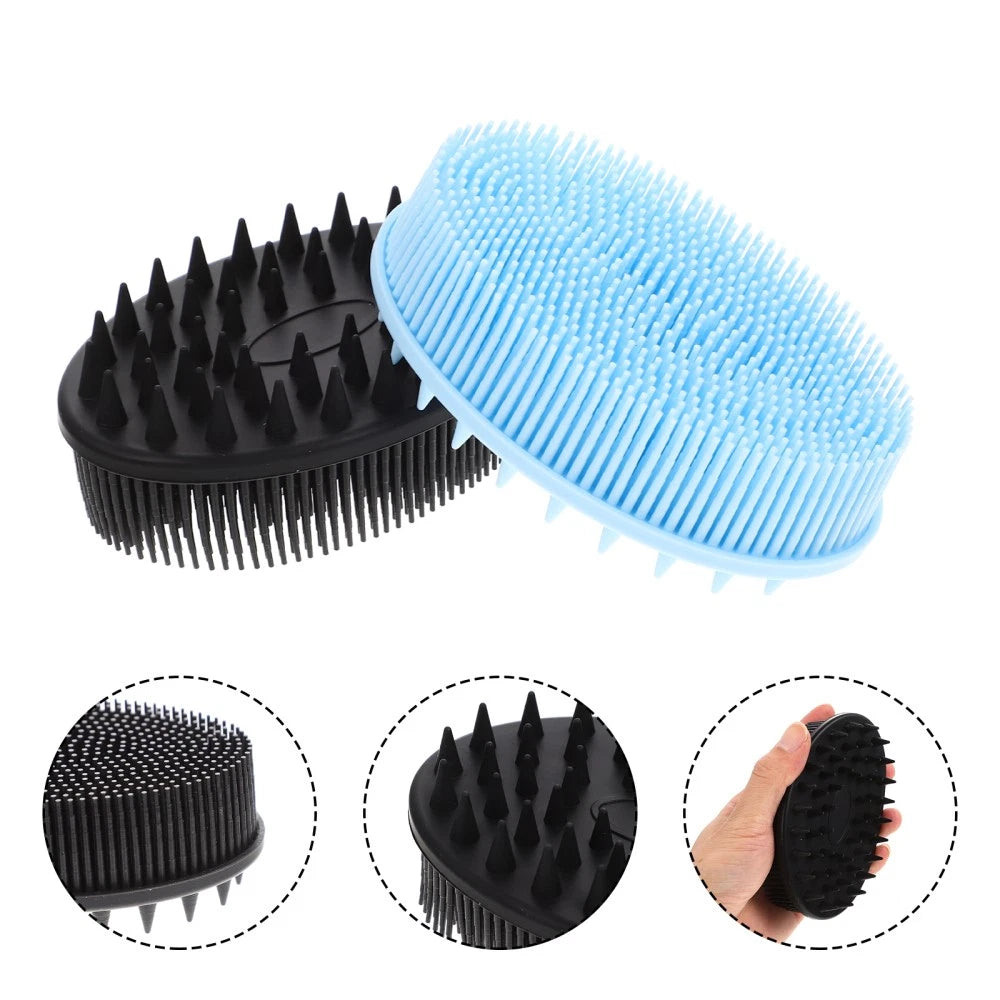 2 Pcs Bath Brush Silicone Shower Scrubber Body Exfoliator