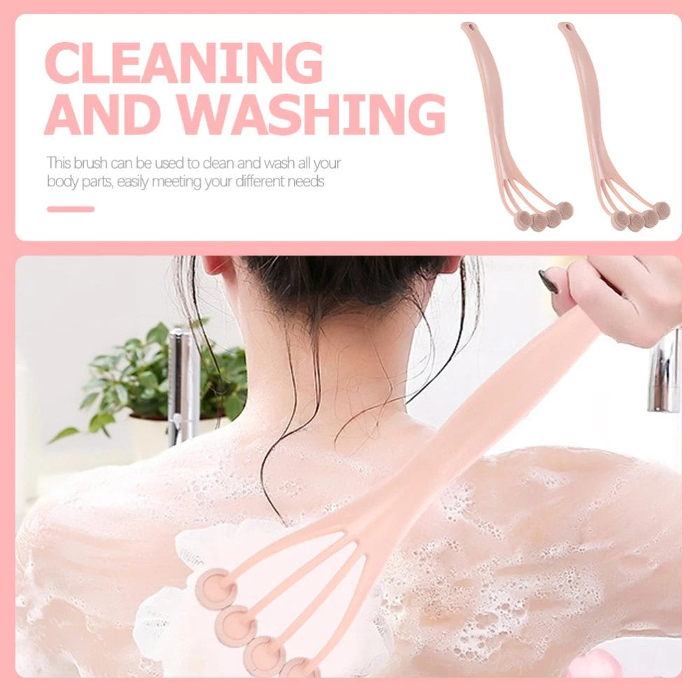2 Pcs Bath Brush Suit Shower Scrub for Body Exfoliating Back Scrubber