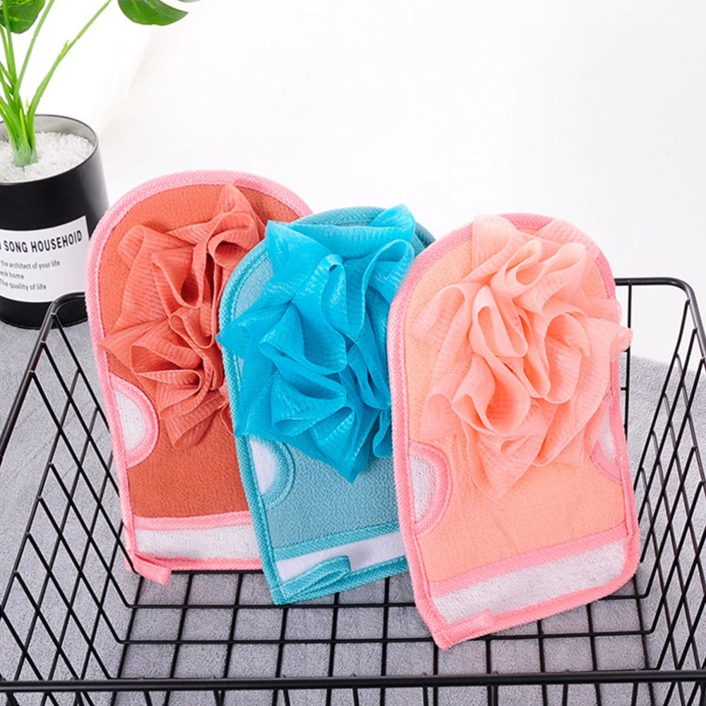 3 Pcs Bath Gloves Travel Scrubbing Multi-functional Exfoliating Brush