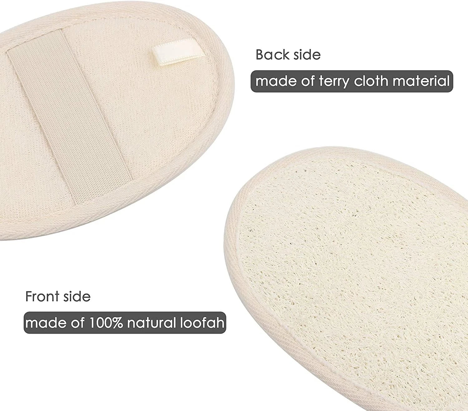 10-Pack Natural Loofah & Terry Cloth Exfoliating Body Scrubbers – Shower