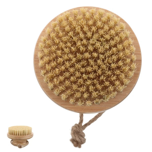 Bamboo Bath Brush Exfoliating Bath Shower Scrubber for Back Body Dead Skin