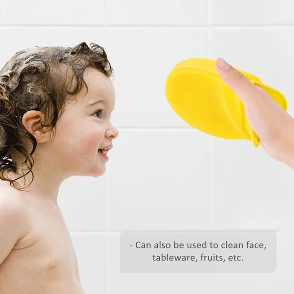 3pcs Baby Silicone Bath Scrub Massage Brush Children Bath Care Supplies