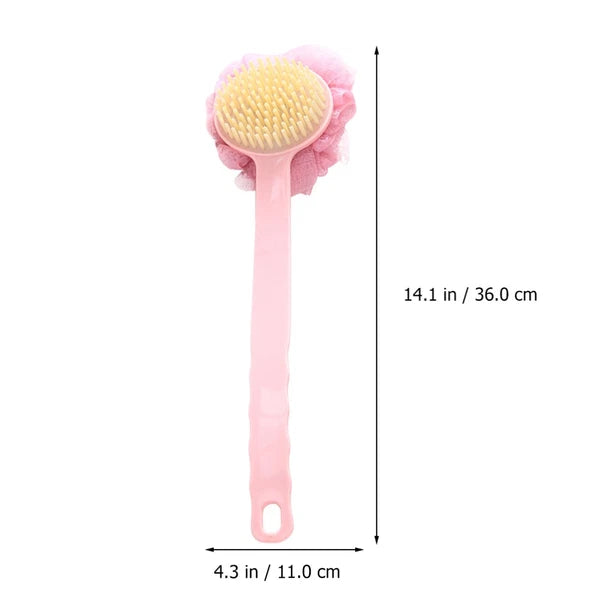 2 Pcs Back Rub Bath Brush Elderly Body Shower Scrubber Exfoliator Washing for