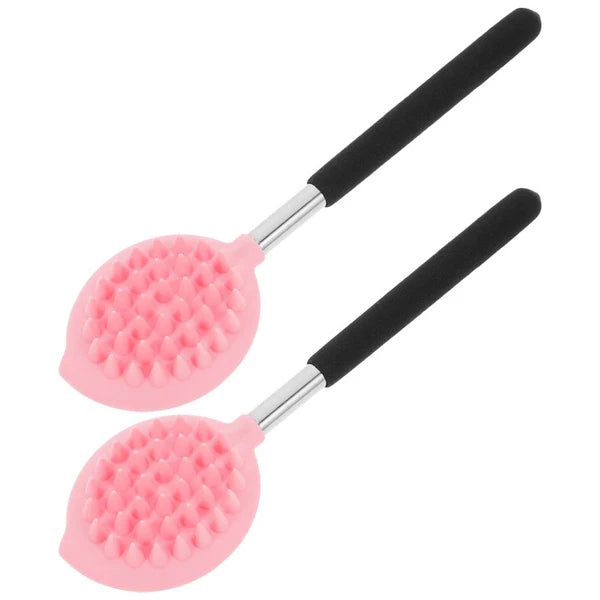 2 Pcs Bath Brush Child Back for Shower Ergonomic Silicone Body Scrubber