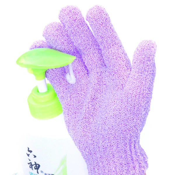 5 Pairs Bath Exfoliating Glove Five Fingers Body Scrub Gloves Bath Shower Sauna