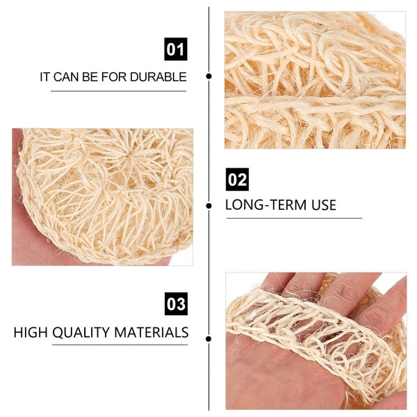 2 Pcs Sisal Bath Brush Scrubber for Body Women Mother Shower Dry