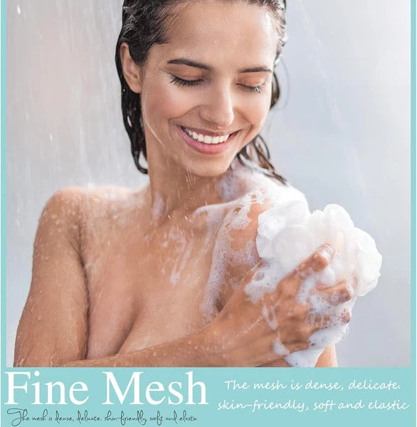 9 Pcs Bath Shower Puff Sponges Loofah Mesh Brush Ball Body Scrubber Exfoliating