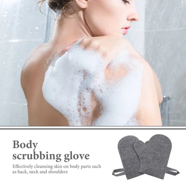 2Pcs Body Scrub Spa Mitt Glove Felt Sauna Gloves Scrubber Fashion