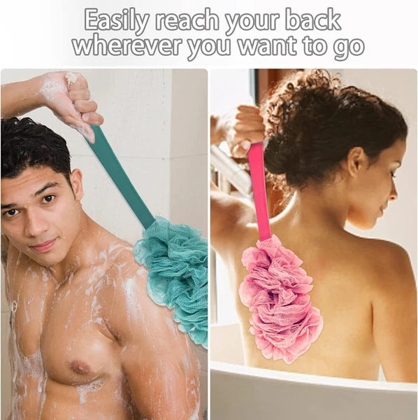 2x Back Scrubber for Shower Loofah Sponge Shower Brush Exfoliating & Long Handle