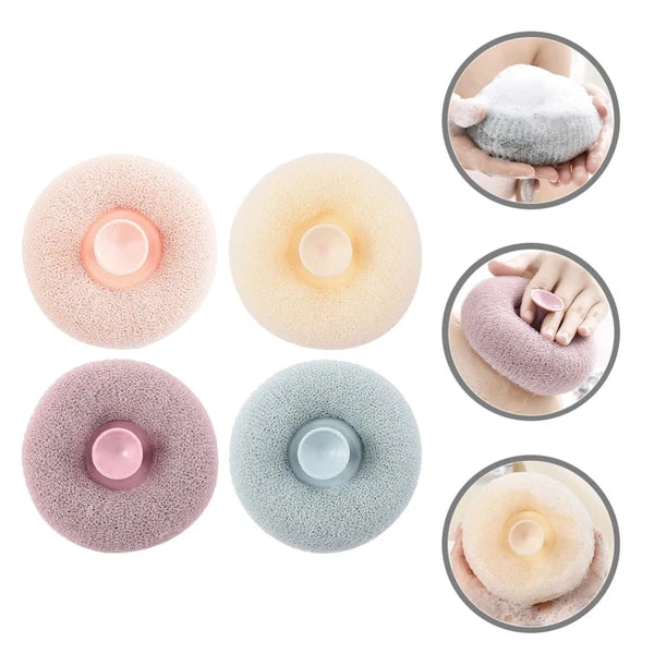 4 Pcs Bath Ball Travel Body Exfoliator Sponge Cleaning Loofah Brush Balls
