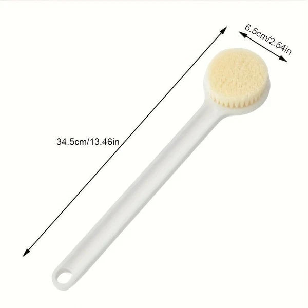 1pc Scrub Bath Brush Long Handle Soft Wool Nylon Dirt Brush Perfect For Shower