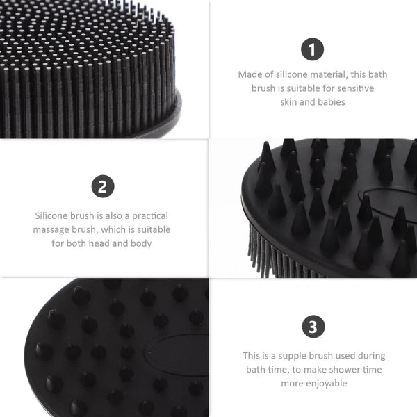 2 Pcs Bath Brush Silicone Body Scrubber Men Brushes for Shower