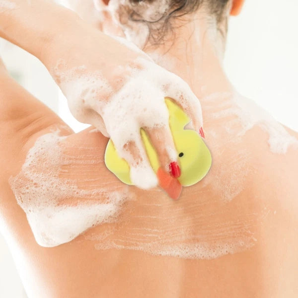 4 Pcs Little Yellow Duck Bath Brush Toddler Cute Sponge Body Shower