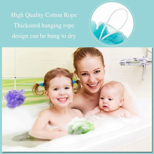 9 Pcs Bath Shower Puff Sponges Loofah Mesh Brush Ball Body Scrubber Exfoliating