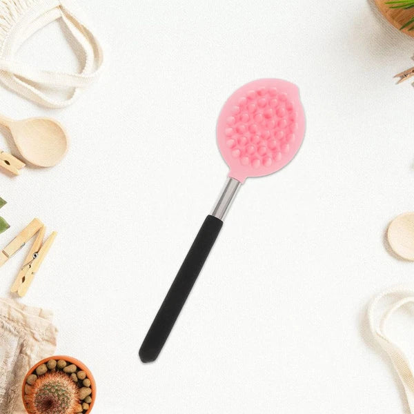 2 Pcs Bath Brush Child Back for Shower Ergonomic Silicone Body Scrubber