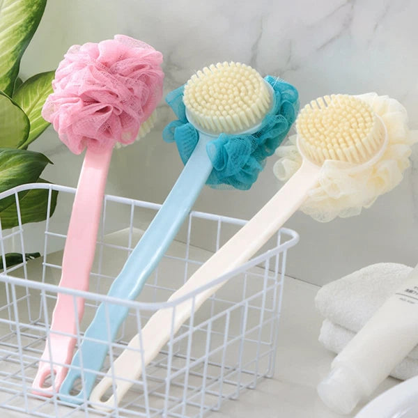 2 Pcs Back Rub Bath Brush Elderly Body Shower Scrubber Exfoliator Washing for