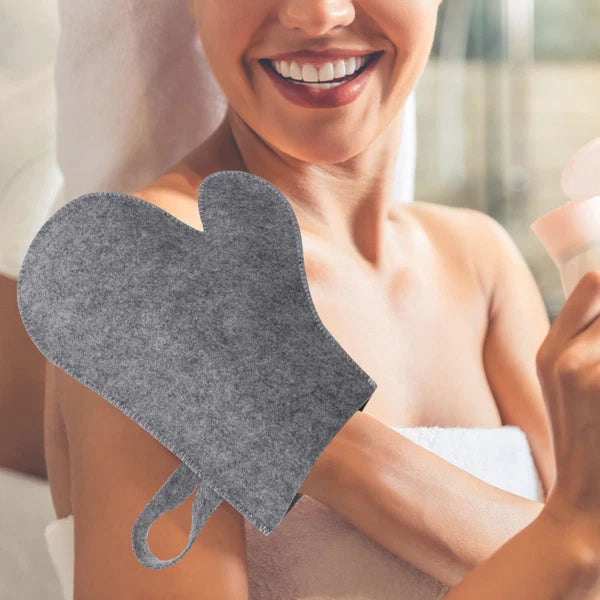 2Pcs Body Scrub Spa Mitt Glove Felt Sauna Gloves Scrubber Fashion