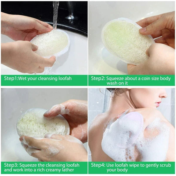 1-5X Body Scrubber Brush Exfoliating Natural Loofah Pad Luffa Shower Sponge Bath