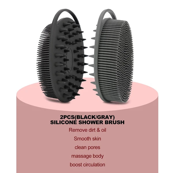 2 Pack Silicone Body Scrubber, Loofah Double-Sided Body Brush,Shower Scrubber...