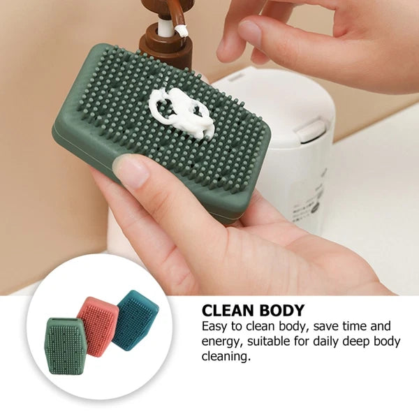 3 Pcs Silicone Bath Brush Man Bathing Brushes Exfoliator Cleaning Tools