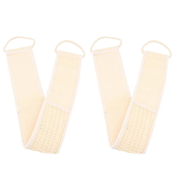 2 Pcs Shower Exfoliating Bath Scrubber Fabric Back Strap Skin Cleaning Brush