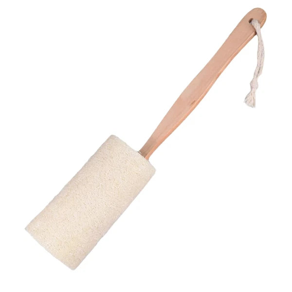 2/4PC Wood Loofah Back Scrubber Brush Bath Body Exfoliating Long Handle Massage