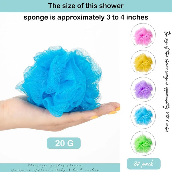 9 Pcs Bath Shower Puff Sponges Loofah Mesh Brush Ball Body Scrubber Exfoliating