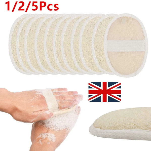 1-5X Body Scrubber Brush Exfoliating Natural Loofah Pad Luffa Shower Sponge Bath