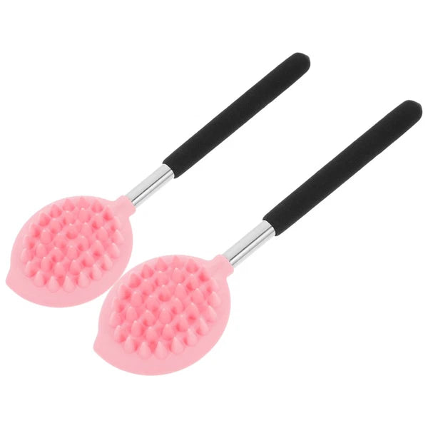 2 Pcs Bath Brush Child Back for Shower Ergonomic Silicone Body Scrubber