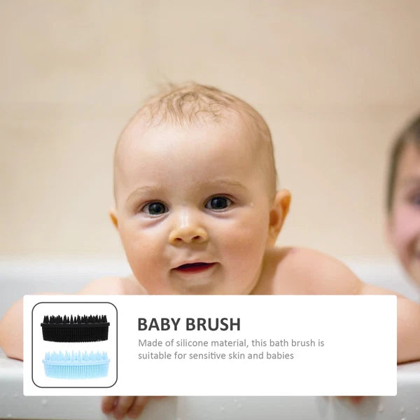 2 Pcs Bath Brush Baby Man Body Brushes for Shower Silicone Scrubber with Handle