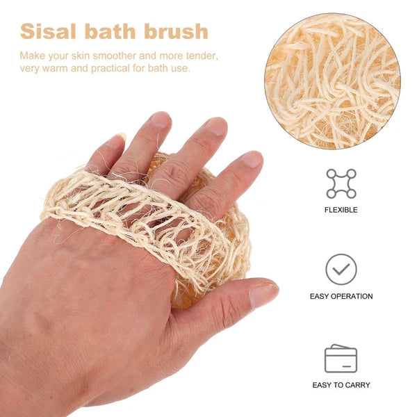 2 Pcs Sisal Bath Brush Scrubber for Body Women Mother Shower Dry