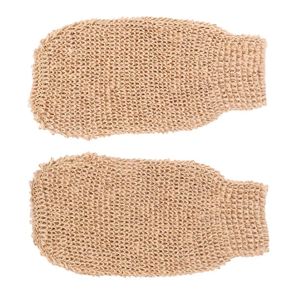 2Pcs Bath Glove Exfoliating Scrubber Ramie Jute for Body Care
