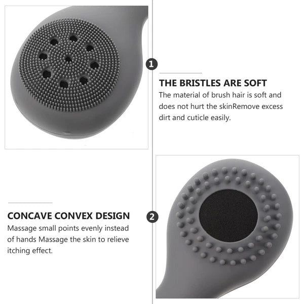 2 Count Silicone Bath Brush Body Scrubbers Child Baby Cleaning Tools