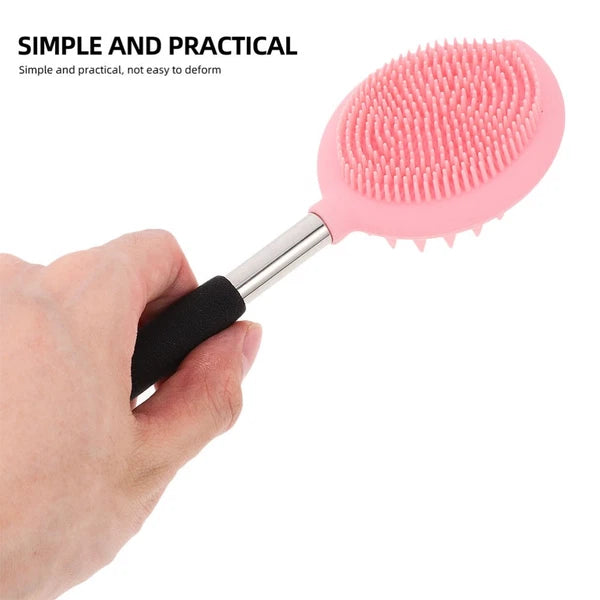 2 Pcs Bath Brush Child Back for Shower Ergonomic Silicone Body Scrubber