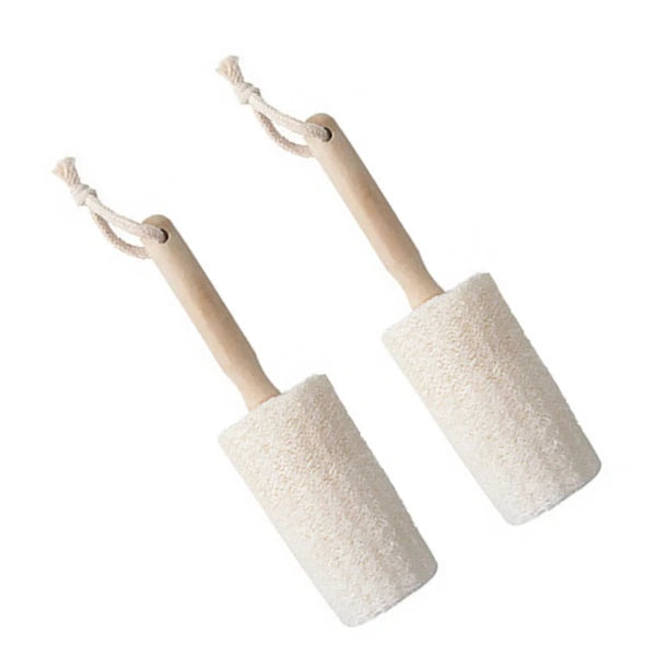 2Pcs Loofah Body Brush with Handle for Exfoliating Bathing Experience