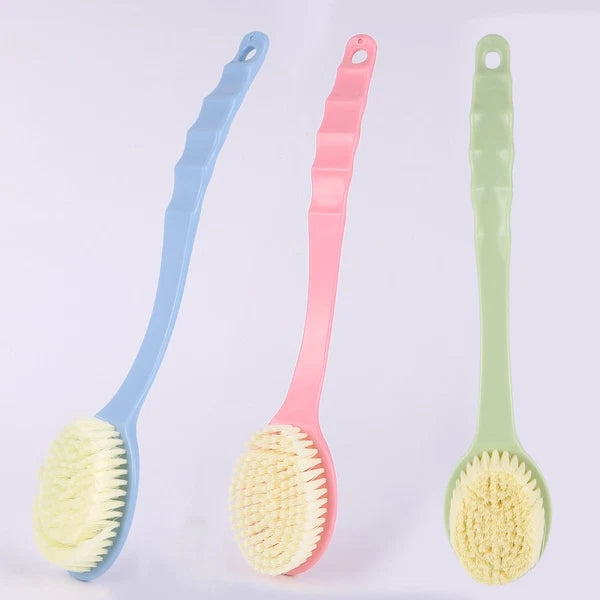 3pcs Long Handle Bath Brush Bathing Brush Shower Body Cleaning Scrubbers Back