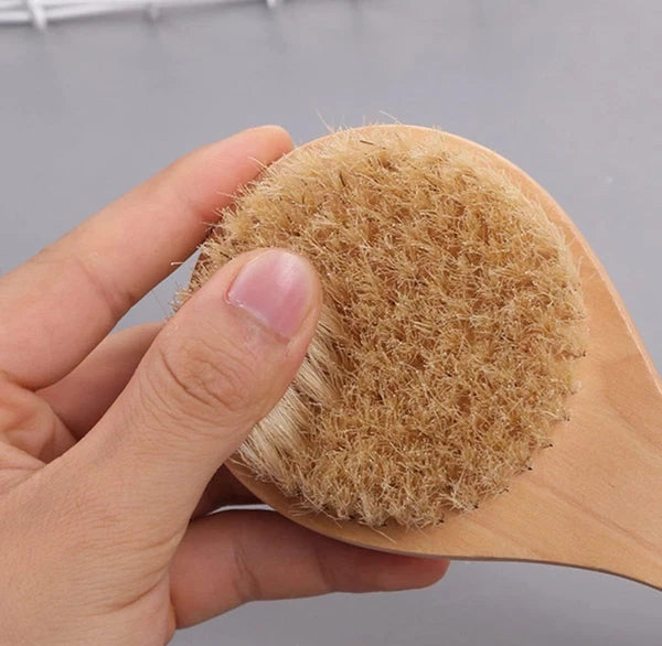 9 1/2” Natural Wooden Bath Brush – Body & Back Scrubber for Shower