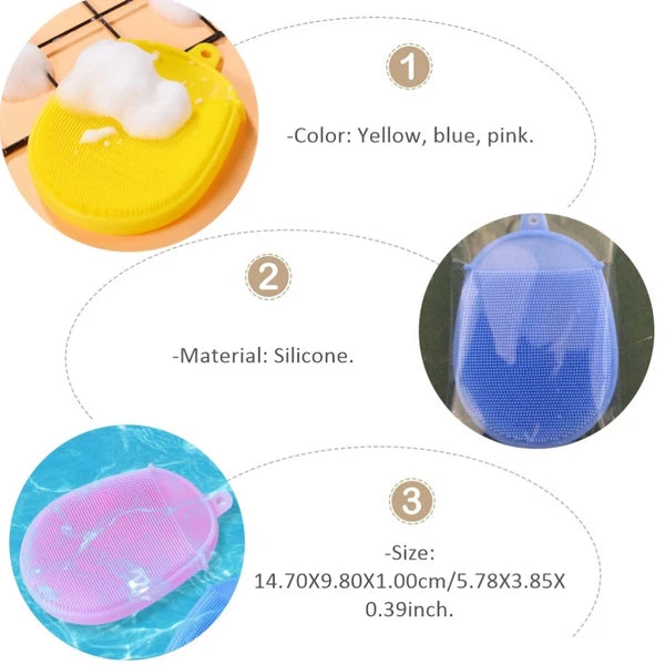 3pcs Baby Silicone Bath Scrub Massage Brush Children Bath Care Supplies