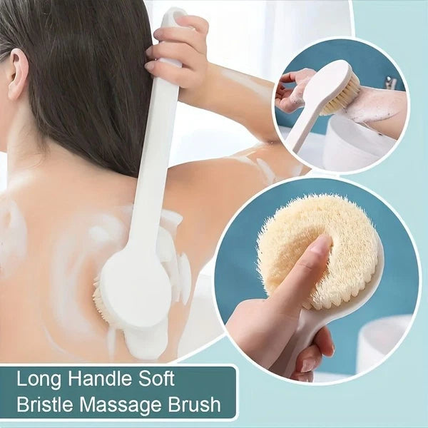 1pc Scrub Bath Brush Long Handle Soft Wool Nylon Dirt Brush Perfect For Shower